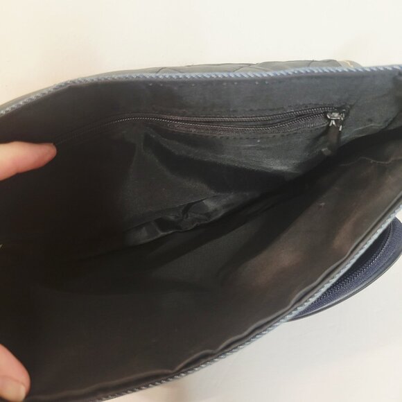 Vtg Mudd Denim Jean Blue Crossbody Bag Purse Y2K Satchel Bag Lots of Pockets - Picture 5 of 11